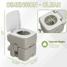 5.3 Gallon Removable Camping Toilet Flush Portable Outdoor Potty Commode Seat