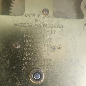 Waterbury Clock Co. Antique Vintage Original Brass Mechanical Clock Movement