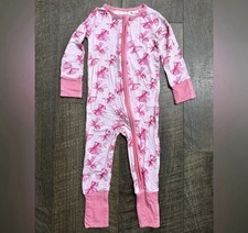 Bow Print bamboo baby girl sleepie pajamas 3-6 m