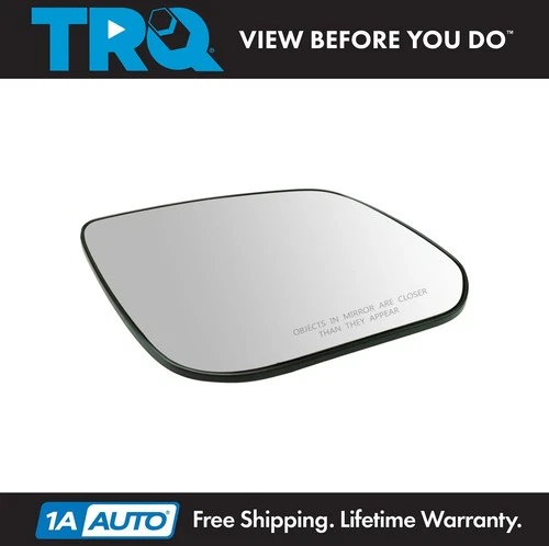 TRQ Side View Manual Mirror Glass Convex with Backing Plate Passenger RH for GM
