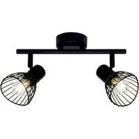 Brilliant Elhi Decken Wand Spot Strahler Leuchte Lampe 2-Flg E14 Gitter Schwarz