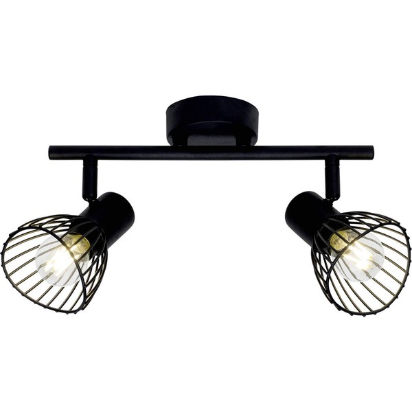 Brilliant Elhi Decken Wand Spot Strahler Leuchte Lampe 2-Flg E14 Gitter Schwarz-image