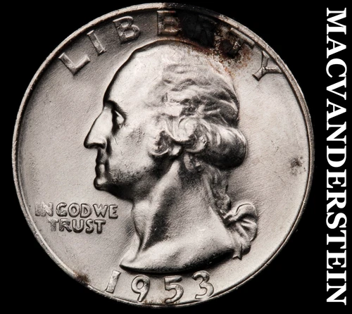 1953-D Washington Quarter- Silver- Choice Gem Brilliant Uncirculated #i9396