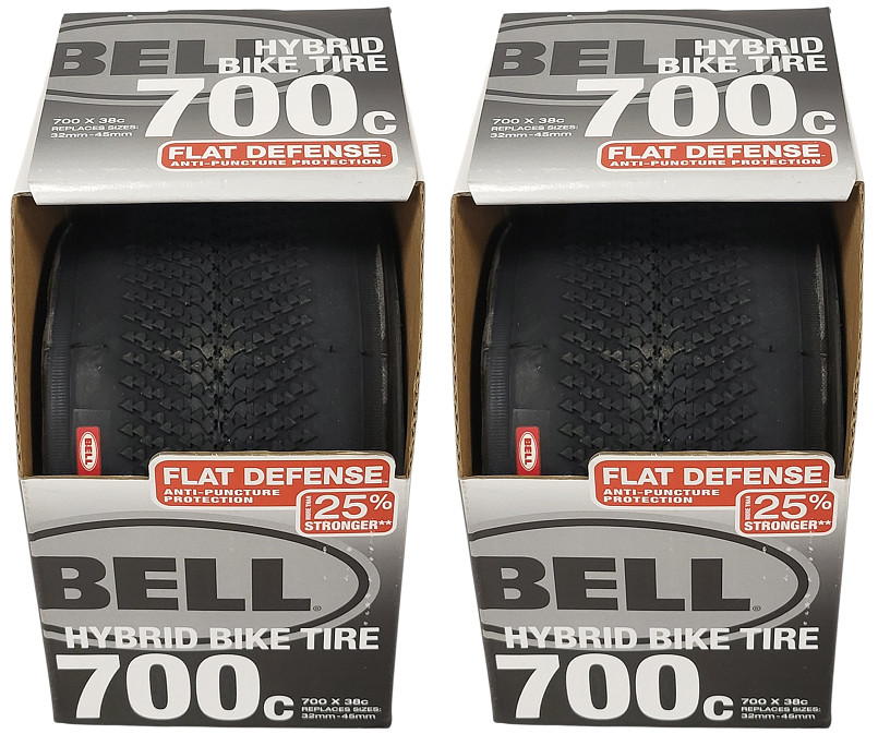 (New) 2-PACK Bell 700c Defense Hybrid Bike Bicycle Tire Anti-Puncture Tires 32-45 MM (31.99 USD)