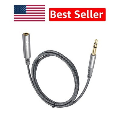 Braided 6ft 1/4 Inch TRS Extension Cable for Clear Sound Transmission