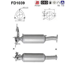 AS DPF Rußpartikelfilter Dieselpartikelfilter FD1039 Cordierit für VOLVO V70 2 3
