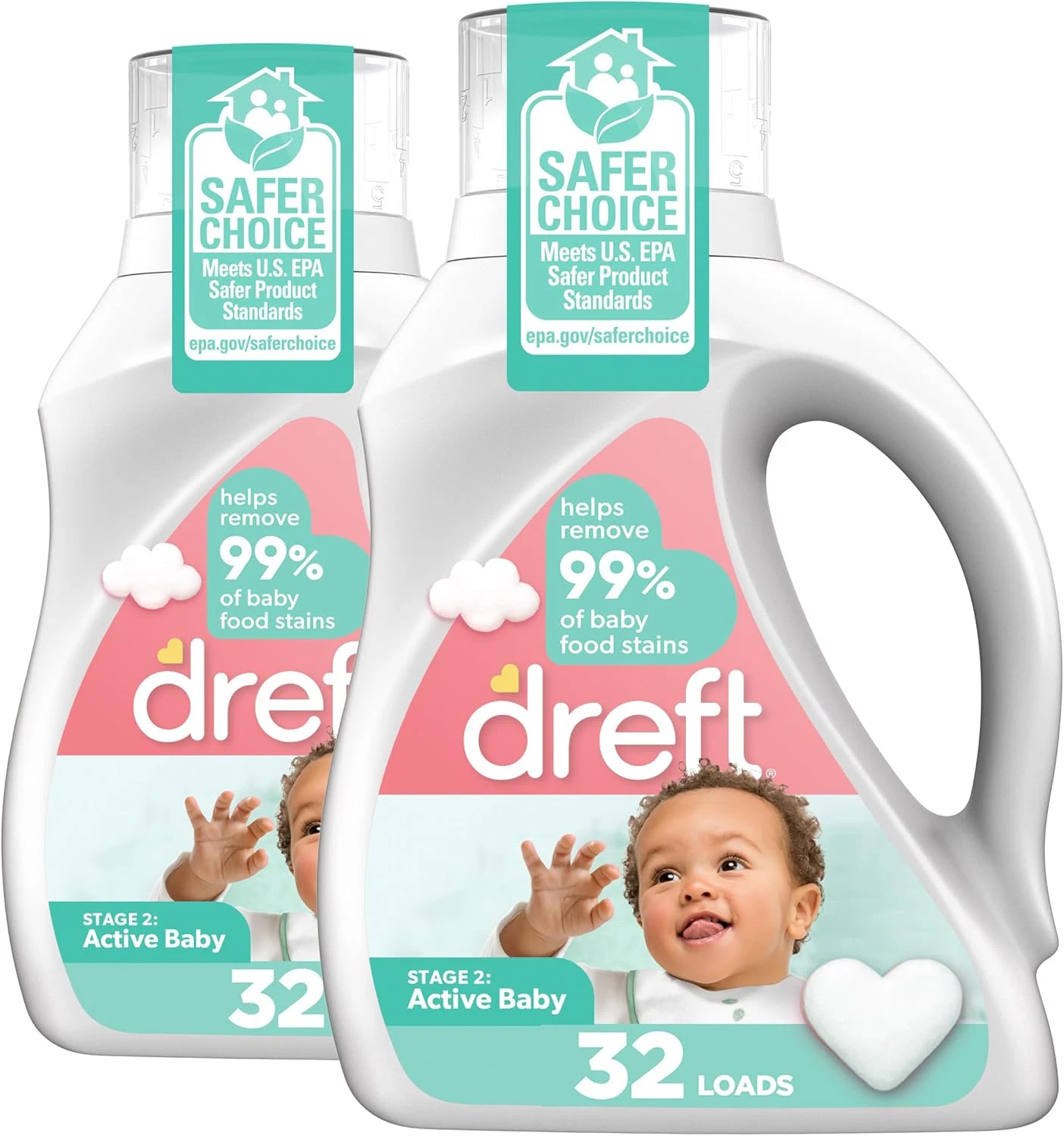 Dreft Active Baby Liquid Laundry Detergent, Hypoallergenic, 2 Ct, 32 Loads Each
Opens in a new windo