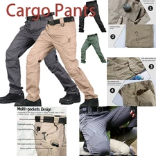 Mens Tactical Cargo Pants Soldier Straight-fit Work Combat Trousers Outdoor US