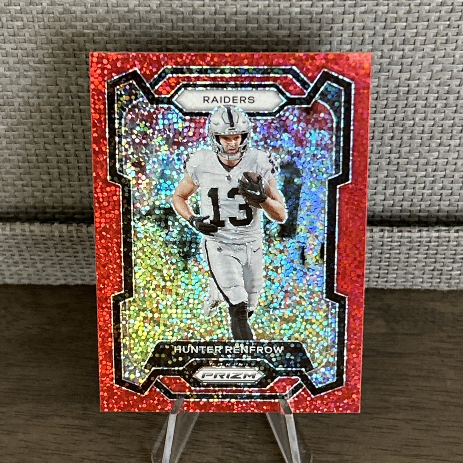 2023 Panini Prizm Red Sparkle Hunter Renfrow #175 Raiders Panthers SP