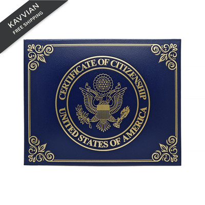 US Citizenship Certificate Holder   Padded Cover with Gold Seal -... 