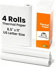 Thermal Paper 8.5 X 11 Inch for Portable Printers, Bpa-Free, 4 Rolls  Thermal P