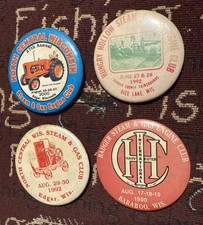 Lot Of 4 Vintage Wisconsin Steam And Gas Engine Club Pins Tractor Hit And Miss