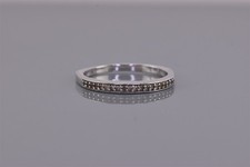 Sterling Silver 2.5mm White Topaz Accented Band Ring 925 Sz: 10