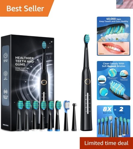 Electric Toothbrush for Adults with 8 Brush Heads Sonic 5 Modes Deep Clean