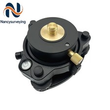 New Black Tribrach With Optical Plummet Rotating Adapter 5/8"x11 Mount With Lock