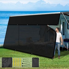 RV Awning Sun Shade Screen with Zipper, 9' x 15'3" 900D Oxford Cloth 8.11...