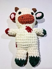 Handmade Crochet Cow Plush   Soft Amigurumi Stuffed Animal Adorable handmade