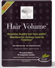 New Nordic Hair Volume Tablets, 3000 mcg Biotin & Biopectin Apple Extract 90 Pc