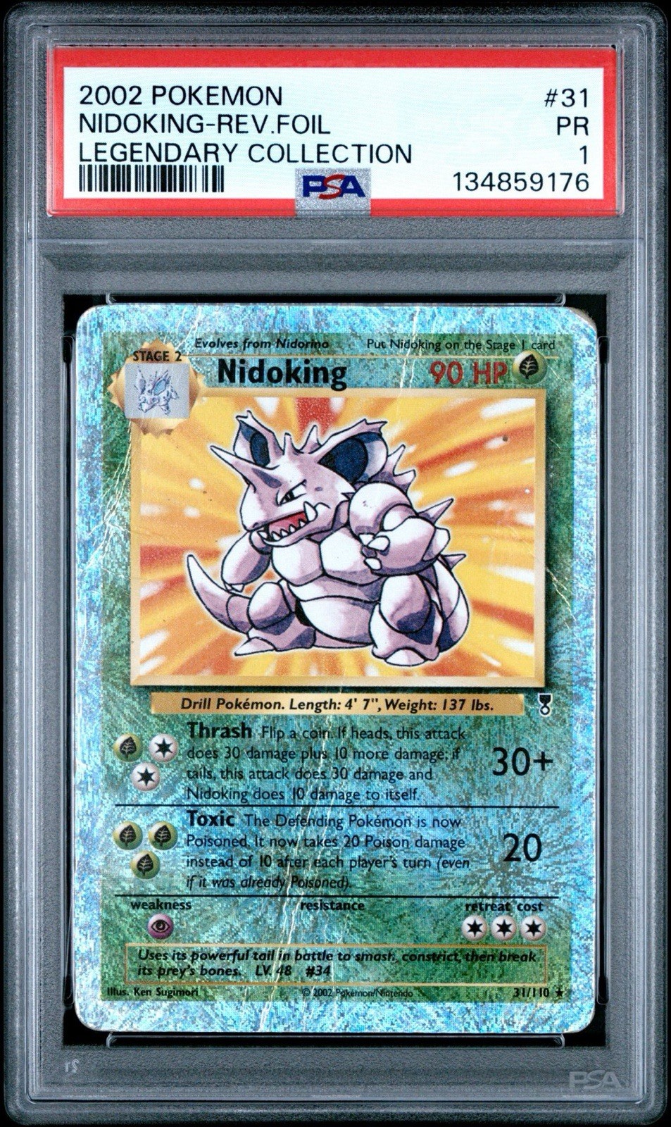 PSA 1 Nidoking #31 Legendary Collection Reverse Holo Foil 2002 Pokemon WoTC PR