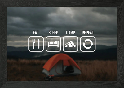 Eat Sleep Camp Repeat Framed Wall Art Poster Canvas Print Picture