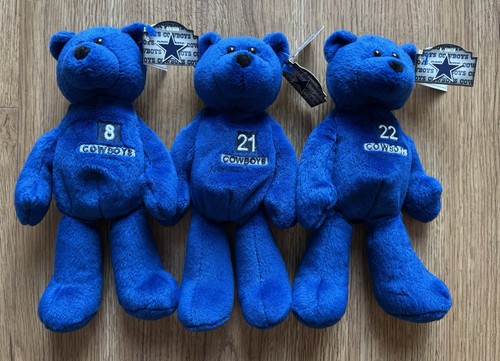 Dallas Cowboys Limited Treasures Pro Bears Lot Of 3 Aikman Sanders Smith Vintage