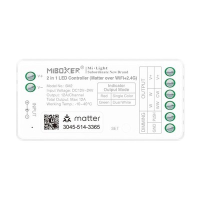 MIBOXER / Mi-Light - LED Controller 2in1 Single colour/dual white (CCT) dim DC12