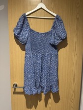 New Look Women’s Blue & White Floral Sun Dress Size 18