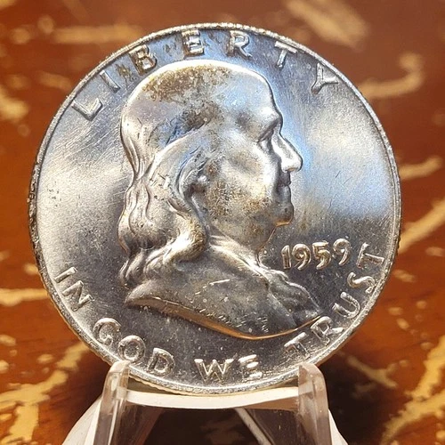 1959 D Franklin Half Dollar - BU Condition / NICE Bell Lines