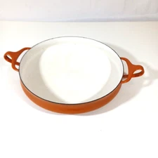 Dansk Designs France Kobenstyle 10” Enamel Paella Pan Pot Orange