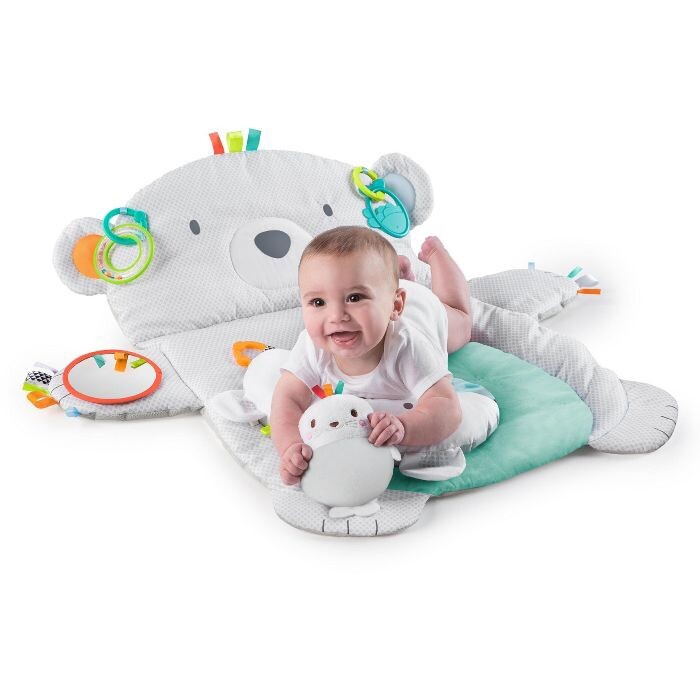 bright starts two can play tummy time playmat