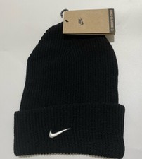 NIKE SPORTSWEAR UTILITY SWOOSH WINTER BEANIE KNIT HAT UNISEX BLACK ONE SIZE NEW