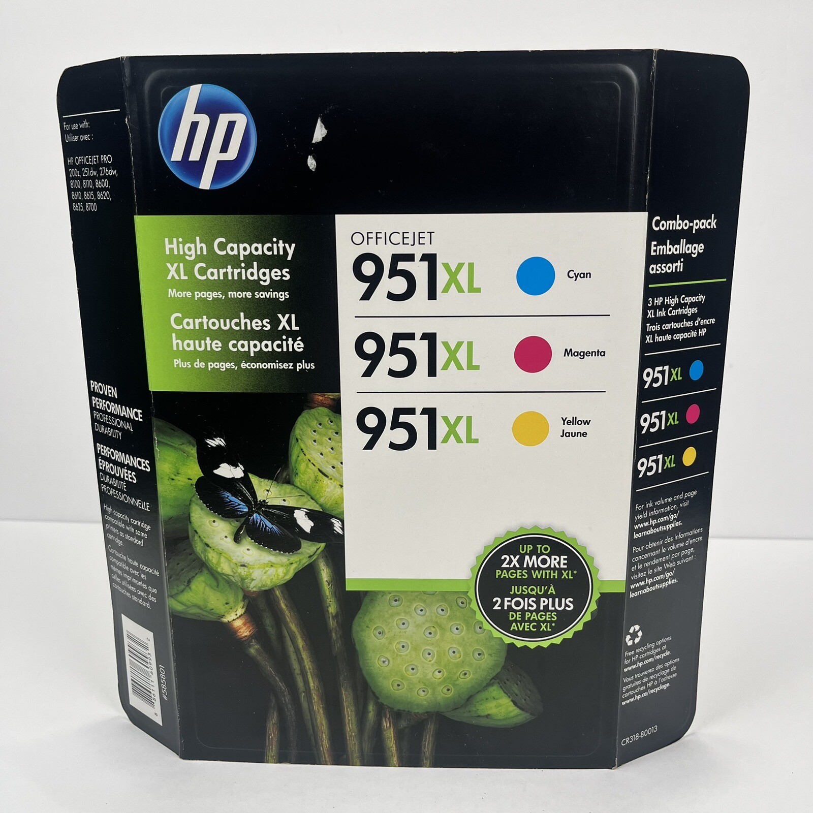 HP 951XL 3 Pack Color Ink Cartridges Cyan/Magenta/Yellow Exp Dec