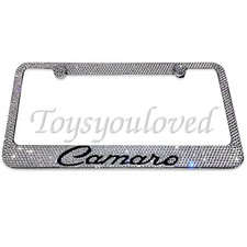 Camaro Jet black Crystal Bling License Plate Frame made with Swarovski Element