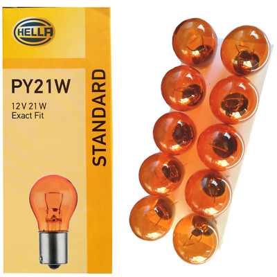 10x  12V 21W PY21W BAU15s Hella orange Amber Glühlampe Glühbirne Lampe  H36w