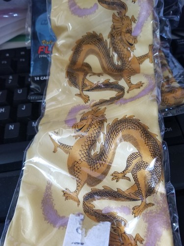 Tie Golden Dragon 54 " X. 4" Silk 100% - Picture 4 of 7