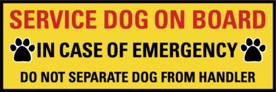 LEETPRINTS Service Dog on Board | Laminated Vinyl Decal Sticker Label