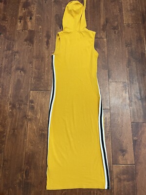 Heart & Hips Women's Yellow Sleeveless Maxi Hoodie Dress Size: 8 | eBay