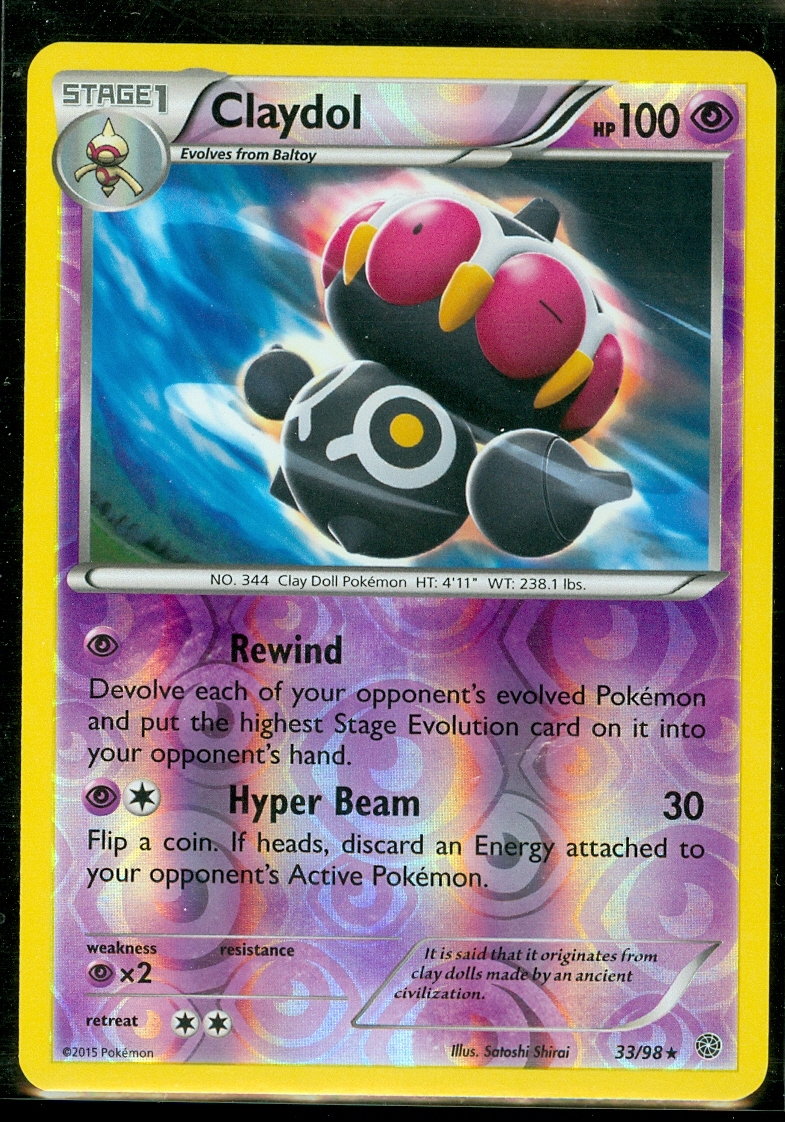 Pokemon CLAYDOL 33/98 - XY Ancient Origins - RARE Rev Holo - MINT