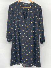 Madewell Dress Women Size Small Black Daisy's Long Sleeve Lagenlook Boho