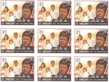 St. Vincent 1996 - President JFK, Kennedy, Child - Sheet of 9 Stamps - MNH