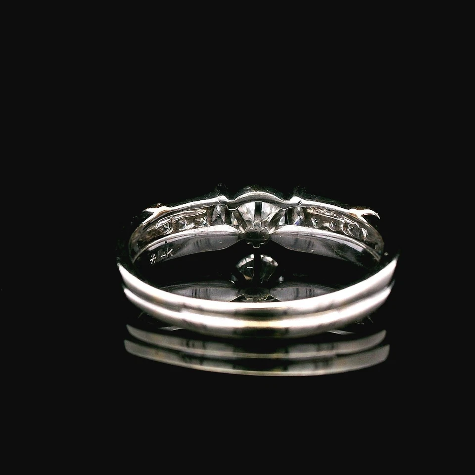 Anillo de diamantes de oro blanco y amarillo de 14 quilates de 0,78 quilates - talla 9 - 4,34 g Foto 4 de 4