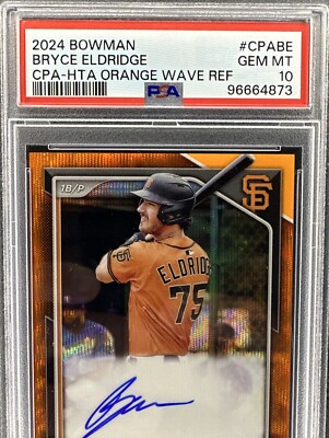 2024 Bowman Baseball Bryce Eldridge Auto Chrome Orange Wave