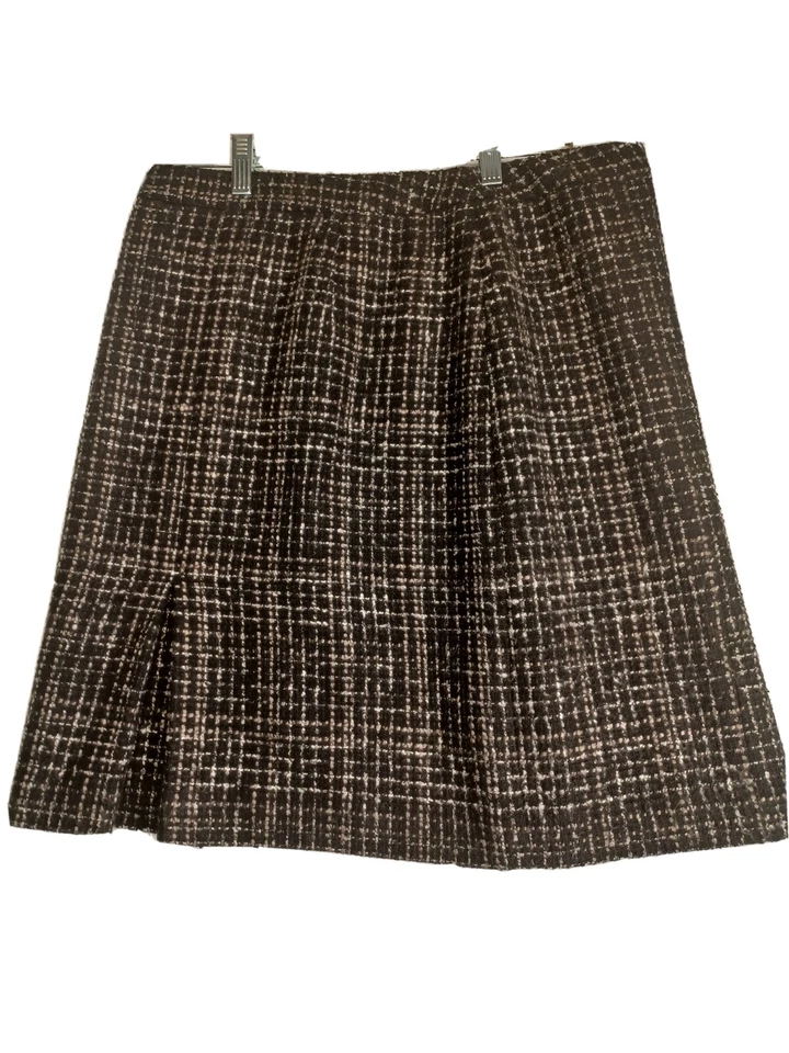 Falda 346 Brooks Brothers Forrada en A Talla 8 Hasta la Rodilla Mezcla de Lana Preppy Oficina Foto 2 de 4