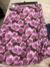 Matilda Jane Midi Skirt Large Sway this Way Purple Blurred Elastic Waist L