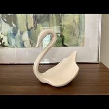 Ceramic Swan Bathroom Towel Holders Washcloth antique White