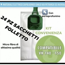 SACCHETTI FOLLETTO VORWRK VK140/150 24PZ COMPATIBILI FOLLETTOVK140 VK150 QUALITÀ