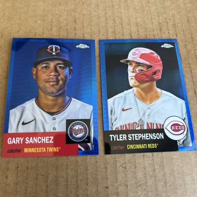 2022 Topps Chrome BLUE REFRACTORS Gary Sanchez #136 & Tyler Stephenson #57 (e2)