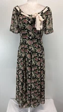 Vtg Cynthia Crowley X Holt Renfrew Floral Midi Dress Sz 6 Women’s Cottagecore US