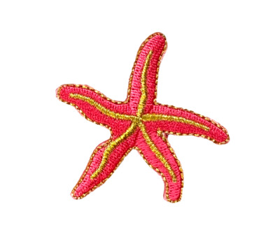 IRON ON PATCH Starfish - Pink/Gold  2''    (5.08cm) FREE SHIPPING