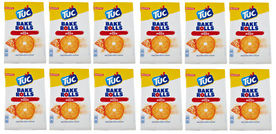 12x Tuc Bake Rolls Pizza Dünne und Knusprige Brotchips mit Pizzageschmack 150g